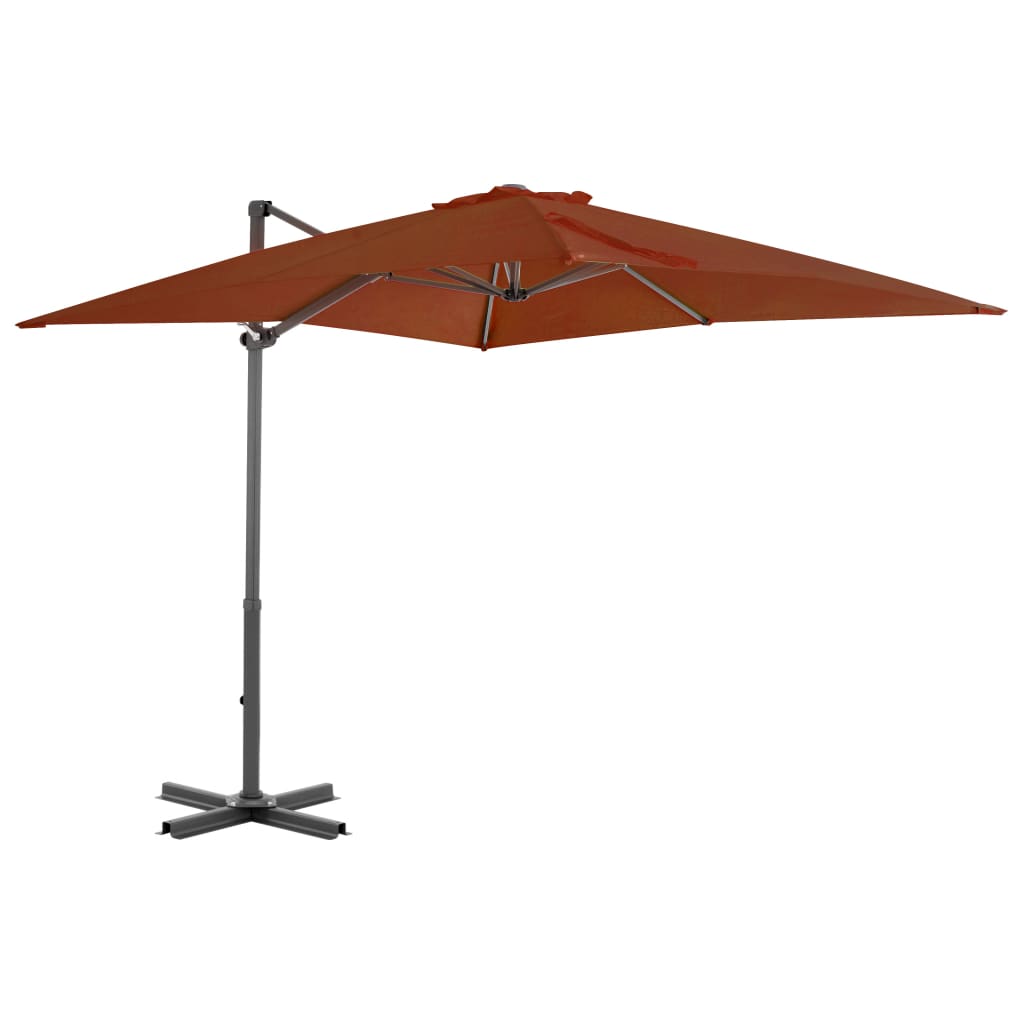 Umbrelă suspendată cu stâlp aluminiu, cărămiziu, 250x250 cm Lando - Lando