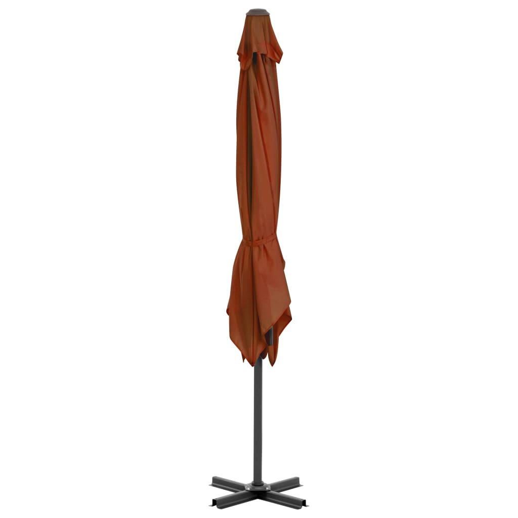 Umbrelă suspendată cu stâlp aluminiu, cărămiziu, 250x250 cm Lando - Lando