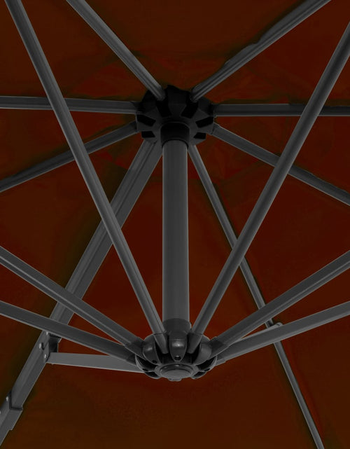 Загрузите изображение в средство просмотра галереи, Umbrelă suspendată cu stâlp din aluminiu, cărămiziu, 300 cm Lando - Lando

