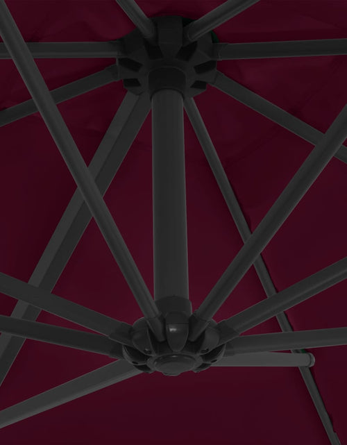 Încărcați imaginea în vizualizatorul Galerie, Umbrelă în consolă cu stâlp din oțel, roșu bordo, 250x250 cm Lando - Lando
