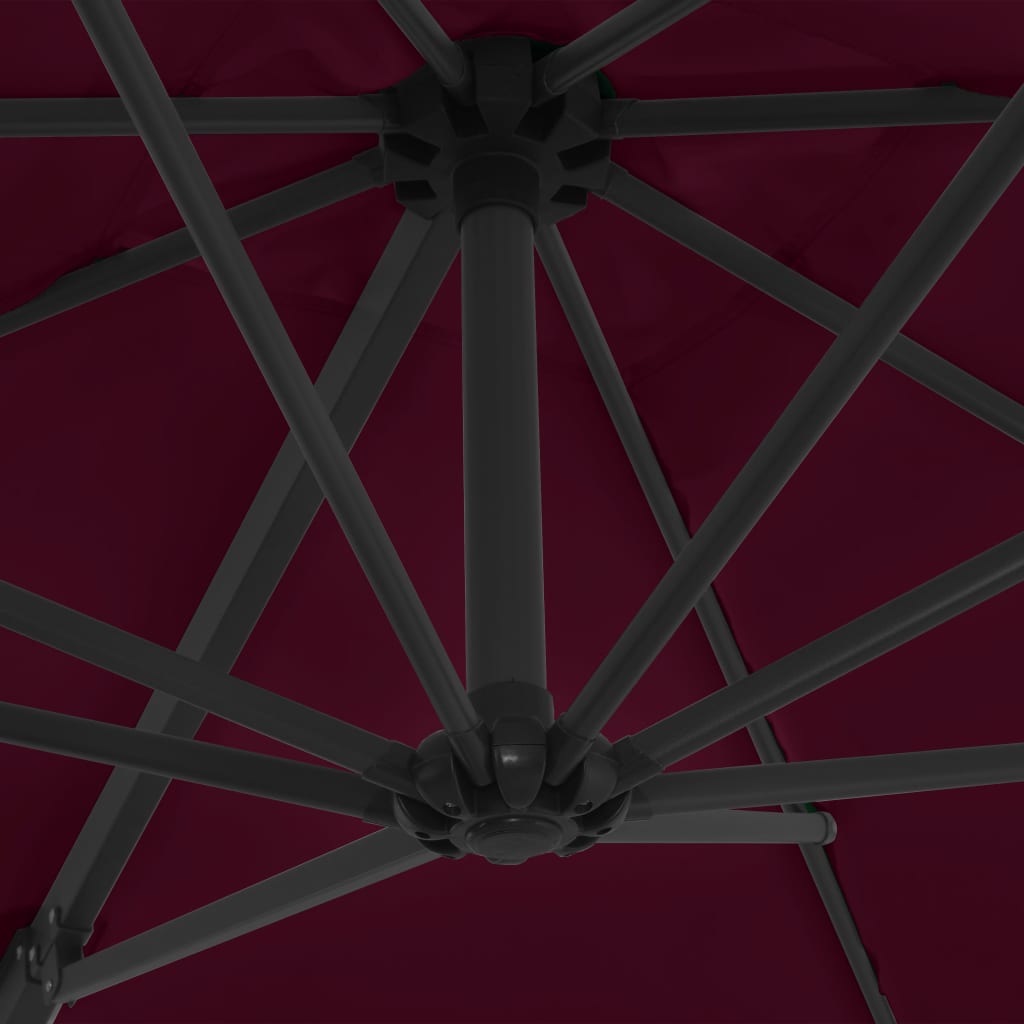 Umbrelă în consolă cu stâlp din oțel, roșu bordo, 250x250 cm Lando - Lando