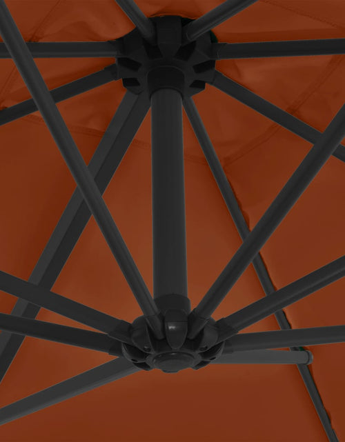 Загрузите изображение в средство просмотра галереи, Umbrelă în consolă cu stâlp din oțel, cărămiziu, 250x250 cm Lando - Lando
