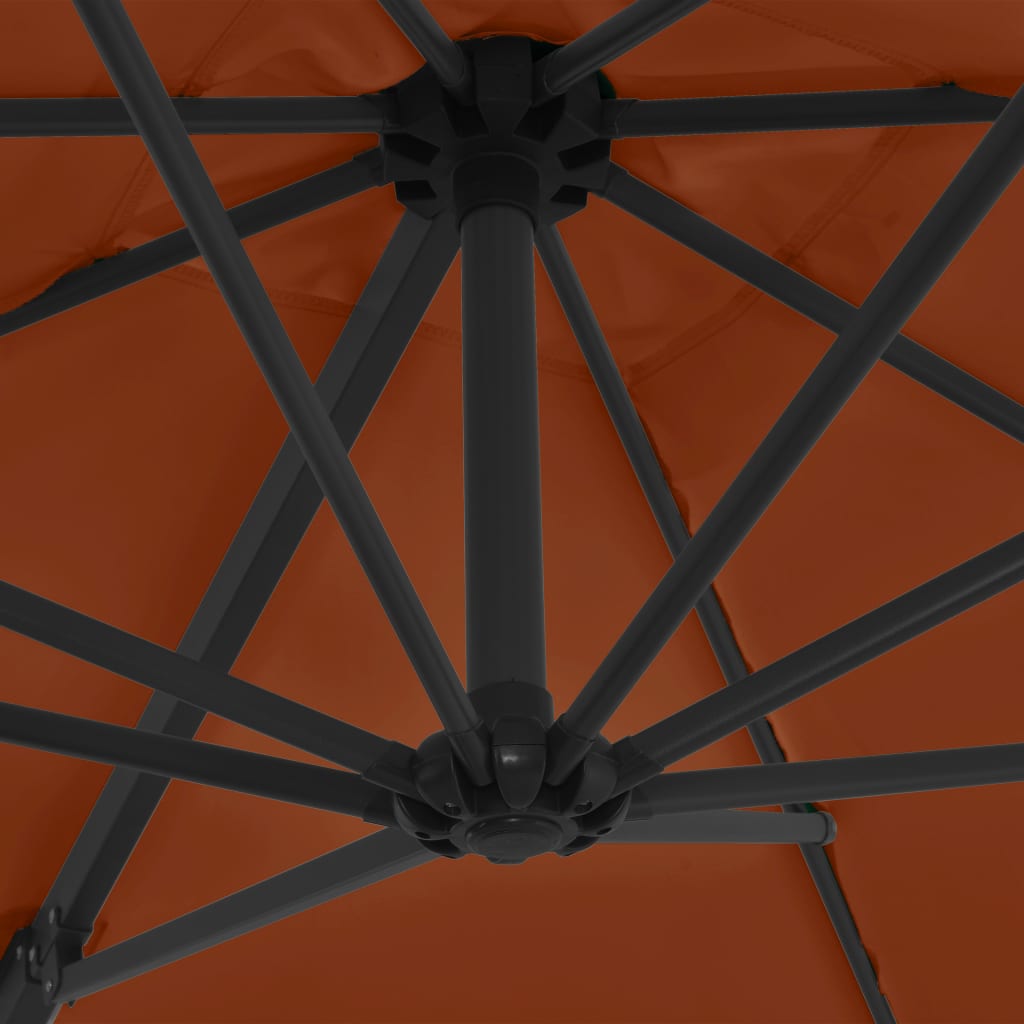 Umbrelă în consolă cu stâlp din oțel, cărămiziu, 250x250 cm Lando - Lando