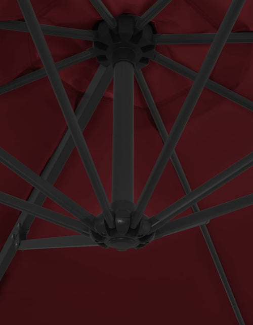 Загрузите изображение в средство просмотра галереи, Umbrelă în consolă cu stâlp din oțel, roșu bordo, 300 cm Lando - Lando
