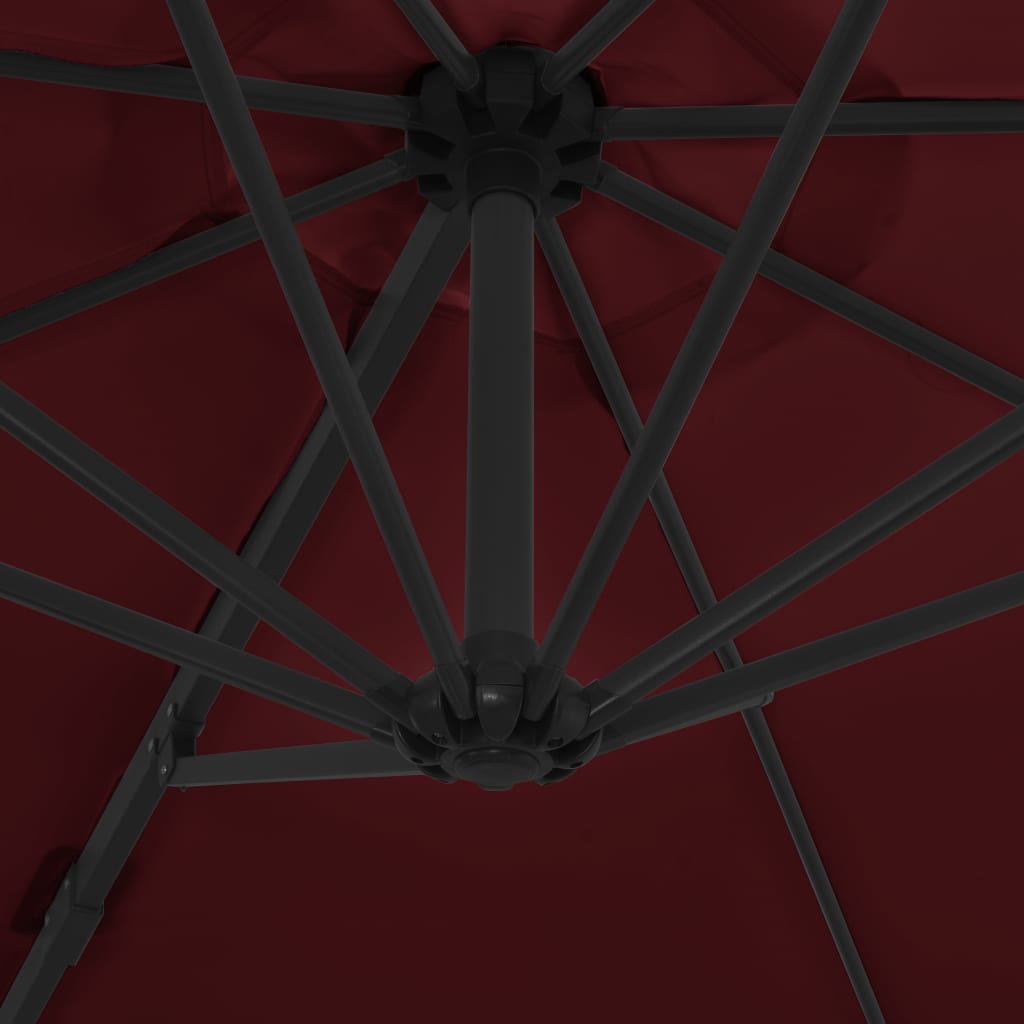 Umbrelă în consolă cu stâlp din oțel, roșu bordo, 300 cm Lando - Lando