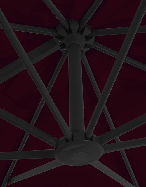 Încărcați imaginea în vizualizatorul Galerie, Umbrelă în consolă cu stâlp de aluminiu, roșu bordo, 300x300 cm Lando - Lando
