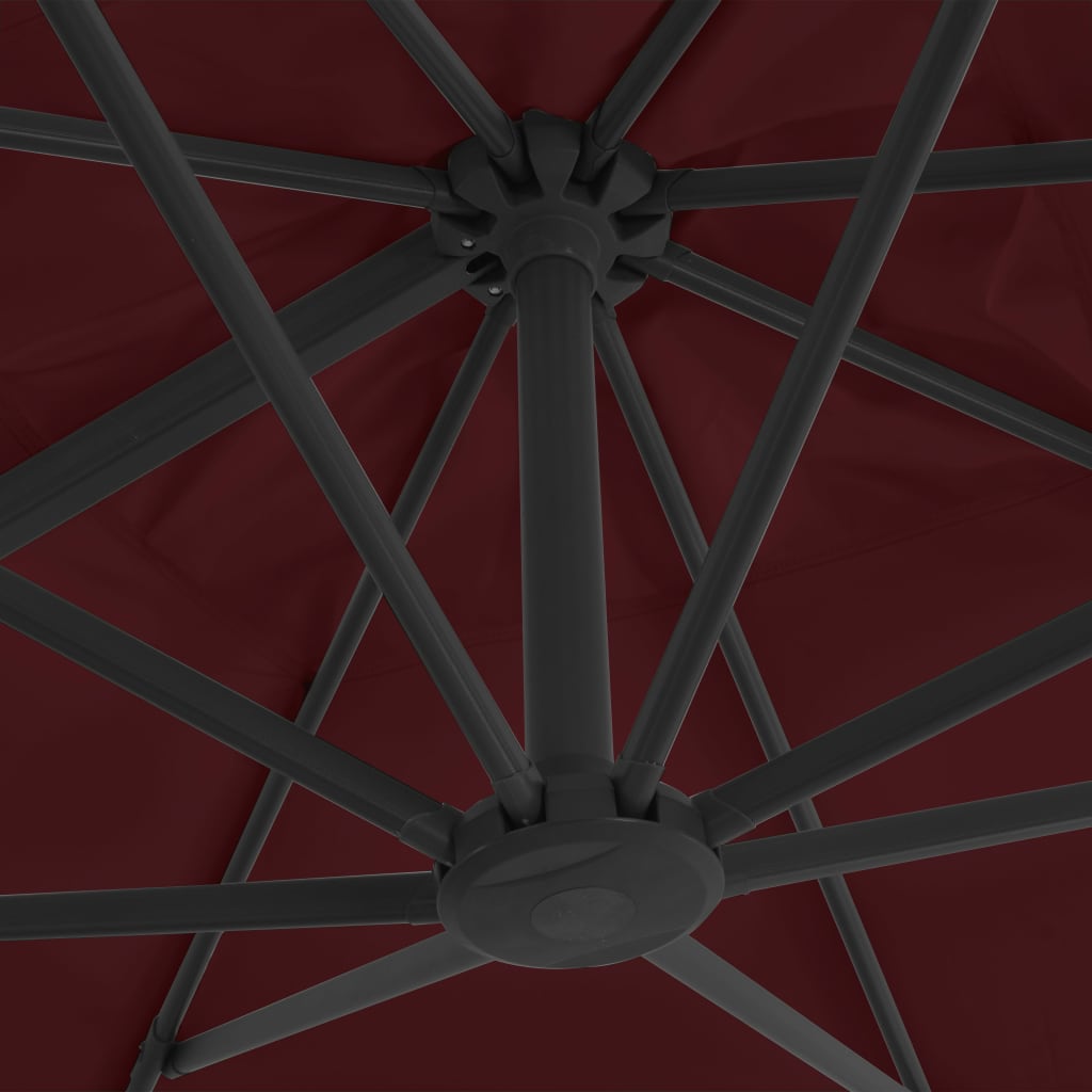 Umbrelă în consolă cu stâlp de aluminiu, roșu bordo, 400x300 cm Lando - Lando