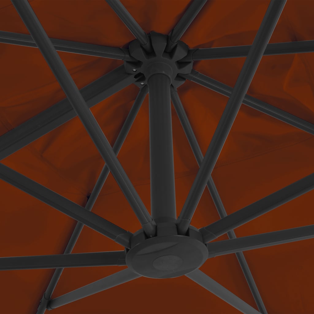 Umbrelă în consolă cu stâlp din aluminiu, cărămiziu, 300x300 cm Lando - Lando