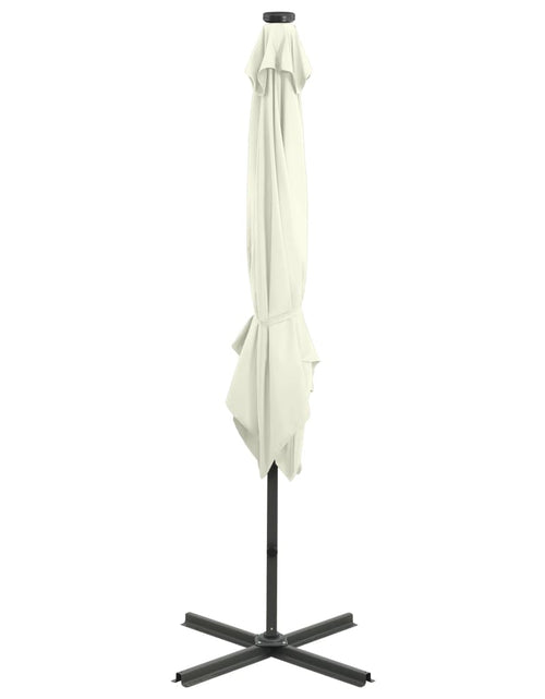 Încărcați imaginea în vizualizatorul Galerie, Umbrelă suspendată cu stâlp și LED-uri, nisipiu, 250 cm Lando - Lando
