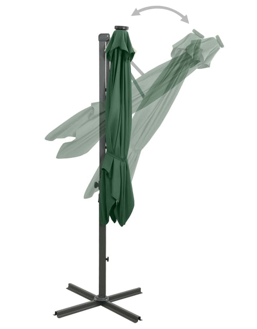 Încărcați imaginea în vizualizatorul Galerie, Umbrelă suspendată cu stâlp și LED-uri, verde, 250 cm Lando - Lando

