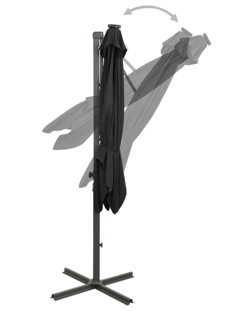 Încărcați imaginea în vizualizatorul Galerie, Umbrelă suspendată cu stâlp și LED-uri, negru, 250 cm Lando - Lando
