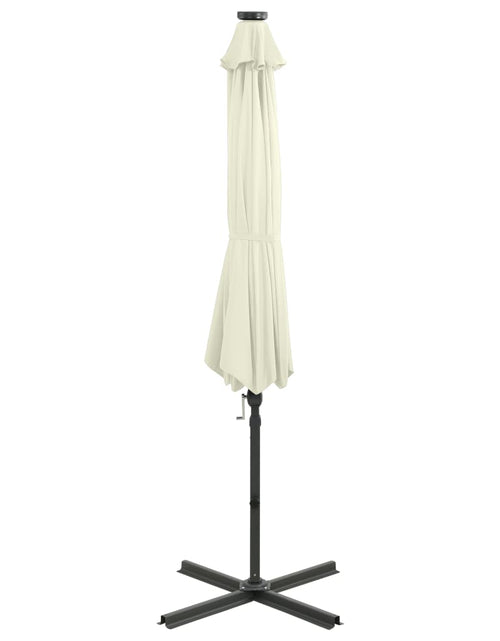 Încărcați imaginea în vizualizatorul Galerie, Umbrelă suspendată cu stâlp și LED-uri, nisipiu, 300 cm Lando - Lando
