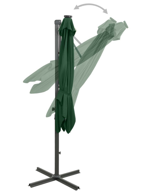 Загрузите изображение в средство просмотра галереи, Umbrelă suspendată cu stâlp și LED-uri, verde, 300 cm - Lando
