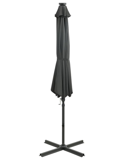 Încărcați imaginea în vizualizatorul Galerie, Umbrelă suspendată cu stâlp și LED-uri, antracit, 300 cm - Lando
