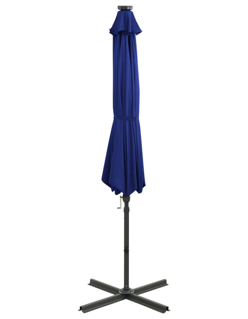 Încărcați imaginea în vizualizatorul Galerie, Umbrelă suspendată cu stâlp și LED-uri, albastru azuriu, 300 cm Lando - Lando

