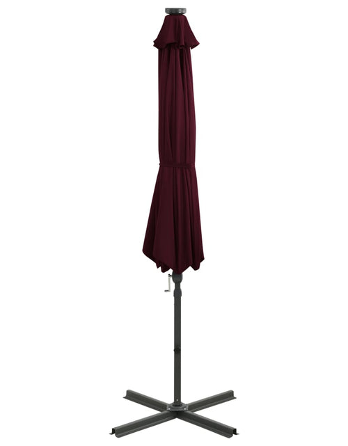 Încărcați imaginea în vizualizatorul Galerie, Umbrelă suspendată cu stâlp și LED-uri, roșu bordo, 300 cm Lando - Lando
