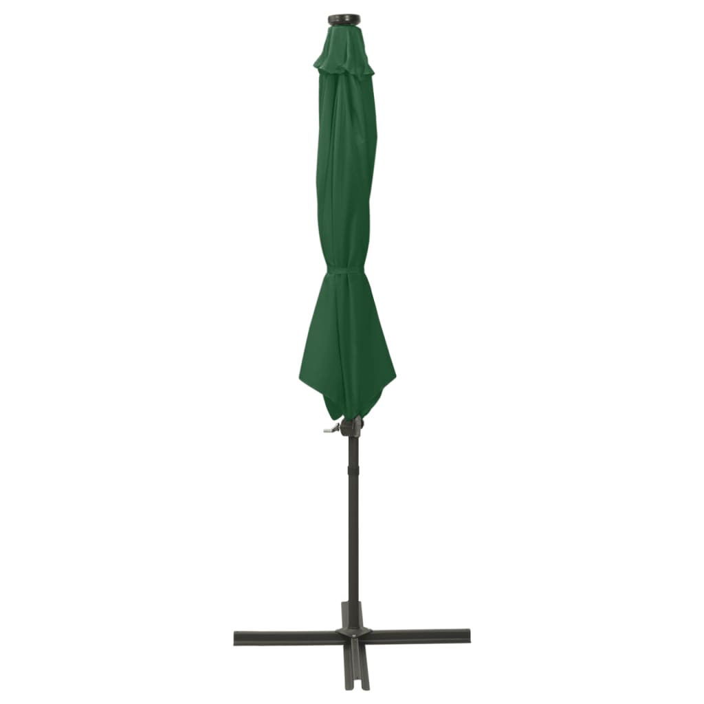 Umbrelă suspendată cu stâlp și LED-uri, verde, 300 cm Lando - Lando