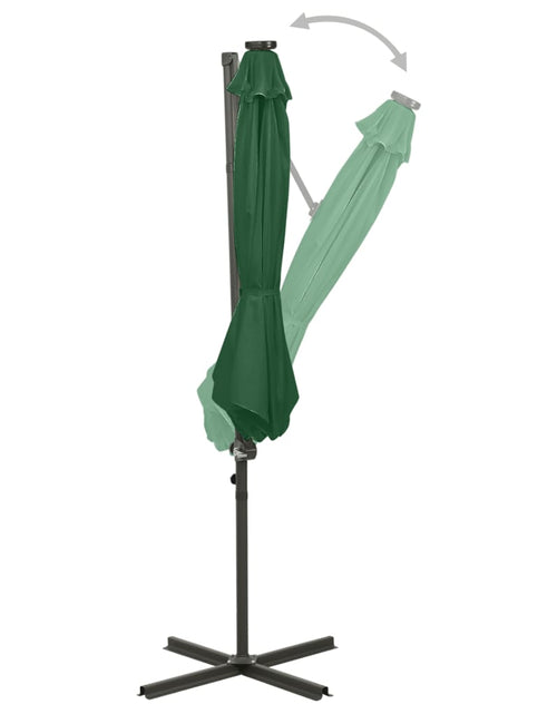 Încărcați imaginea în vizualizatorul Galerie, Umbrelă suspendată cu stâlp și LED-uri, verde, 300 cm Lando - Lando
