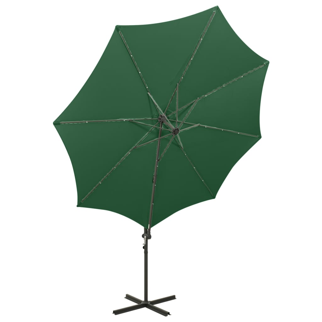 Umbrelă suspendată cu stâlp și LED-uri, verde, 300 cm Lando - Lando