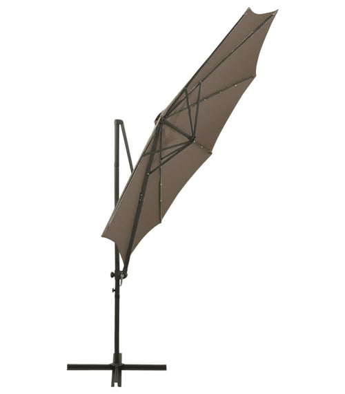 Încărcați imaginea în vizualizatorul Galerie, Lando-Umbrelă suspendată cu stâlp și LED-uri, gri taupe, 300 cm- mobila
