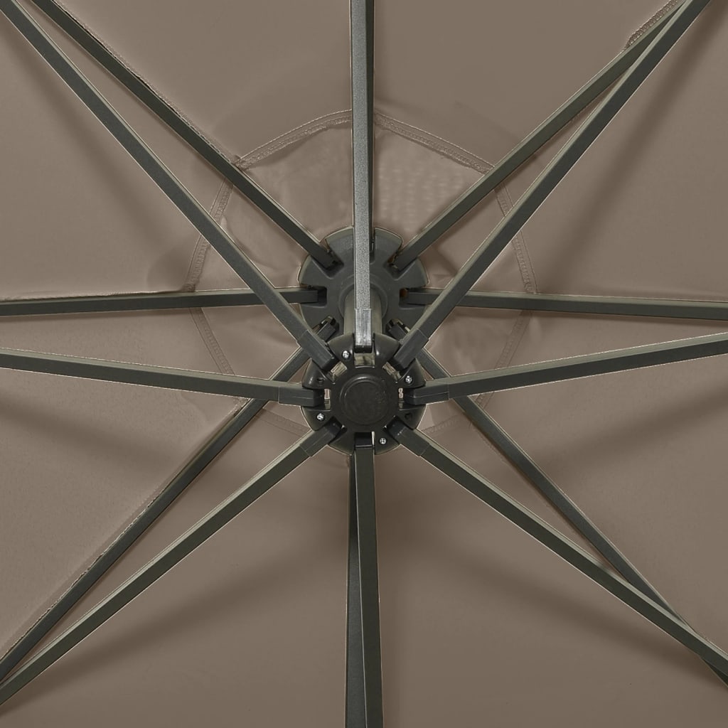 Umbrelă suspendată cu stâlp și LED-uri, gri taupe, 300 cm Lando - Lando