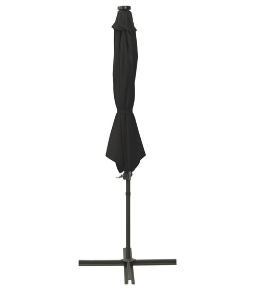 Încărcați imaginea în vizualizatorul Galerie, Lando-Umbrelă suspendată cu stâlp și LED-uri, negru, 300 cm- mobila
