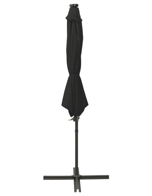 Încărcați imaginea în vizualizatorul Galerie, Umbrelă suspendată cu stâlp și LED-uri, negru, 300 cm Lando - Lando
