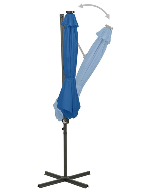Загрузите изображение в средство просмотра галереи, Umbrelă suspendată cu stâlp și LED-uri, albastru azuriu, 300 cm Lando - Lando
