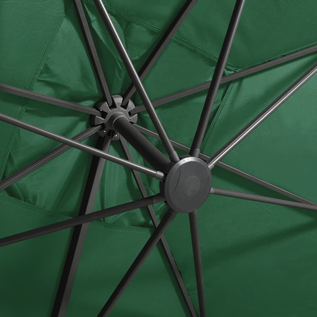 Umbrelă suspendată cu stâlp și LED-uri, verde, 300 cm Lando - Lando