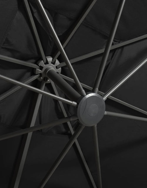 Загрузите изображение в средство просмотра галереи, Umbrelă suspendată cu stâlp și LED-uri, negru, 300 cm - Lando
