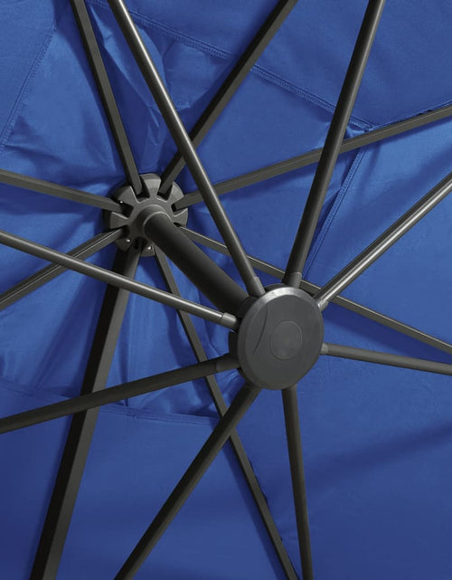 Încărcați imaginea în vizualizatorul Galerie, Umbrelă suspendată cu stâlp și LED-uri, albastru azuriu, 300 cm Lando - Lando

