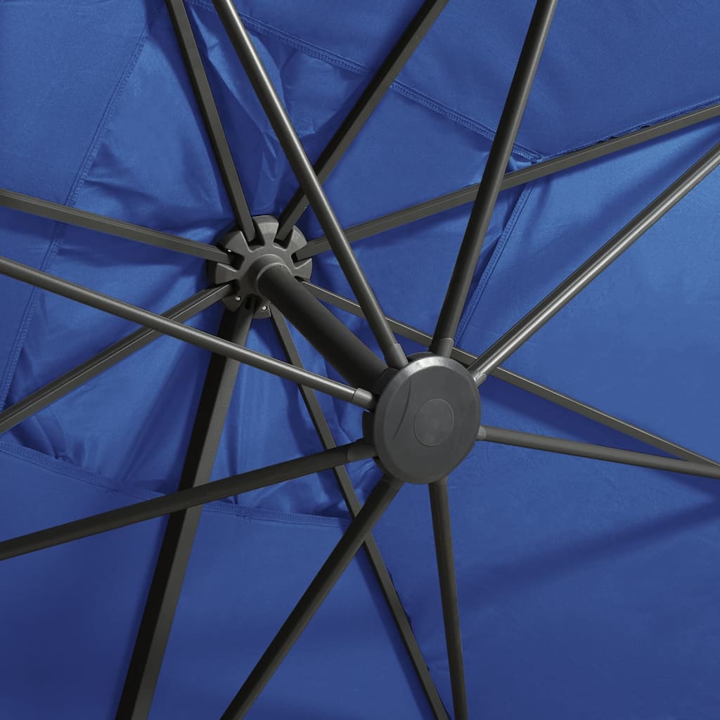 Umbrelă suspendată cu stâlp și LED-uri, albastru azuriu, 300 cm Lando - Lando