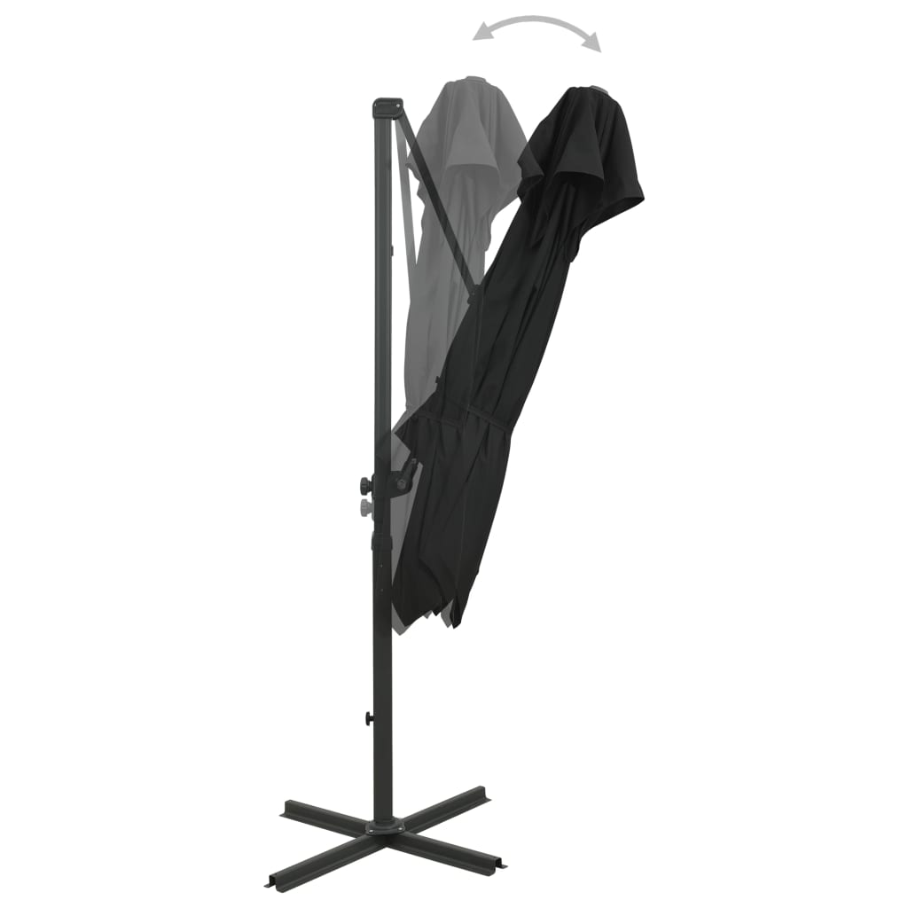 Umbrelă suspendată cu înveliș dublu, negru, 250x250 cm - Lando
