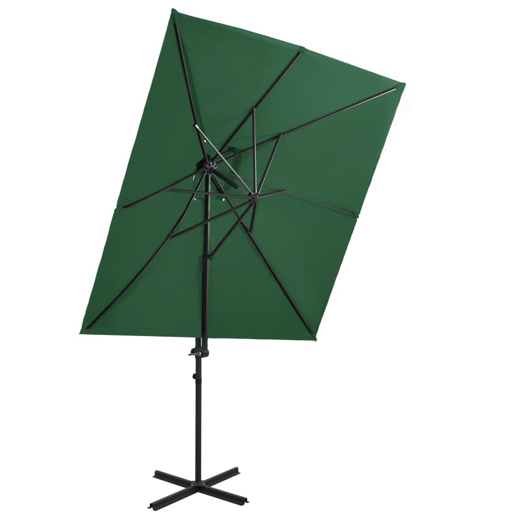 Umbrelă suspendată cu înveliș dublu, verde, 250x250 cm Lando - Lando