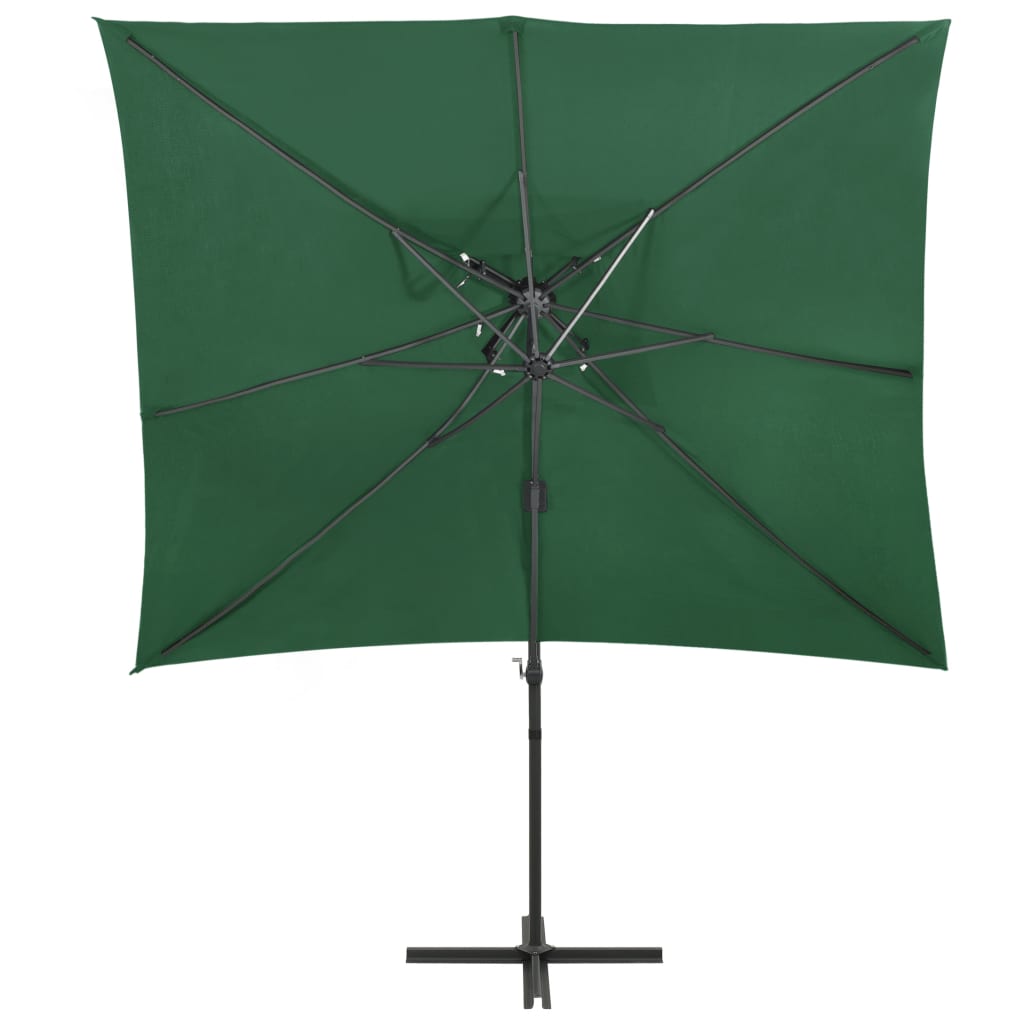 Umbrelă suspendată cu înveliș dublu, verde, 250x250 cm Lando - Lando