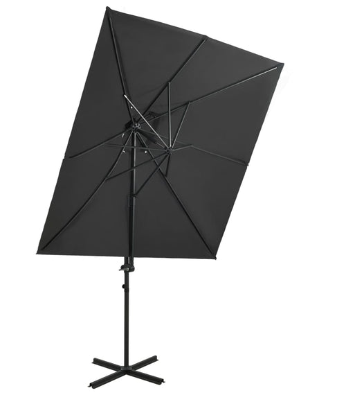 Încărcați imaginea în vizualizatorul Galerie, Lando-Umbrelă suspendată cu înveliș dublu, antracit, 250x250 cm- mobila
