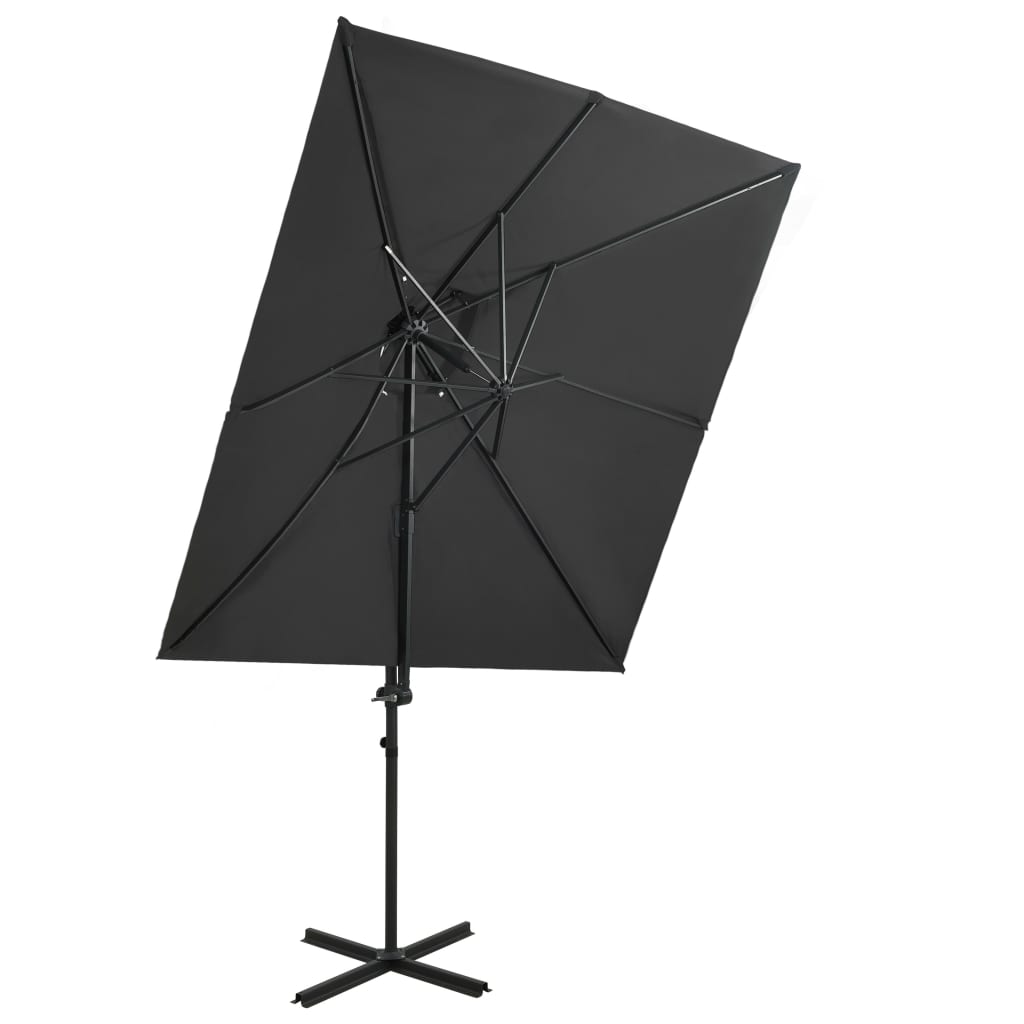 Umbrelă suspendată cu înveliș dublu, antracit, 250x250 cm Lando - Lando