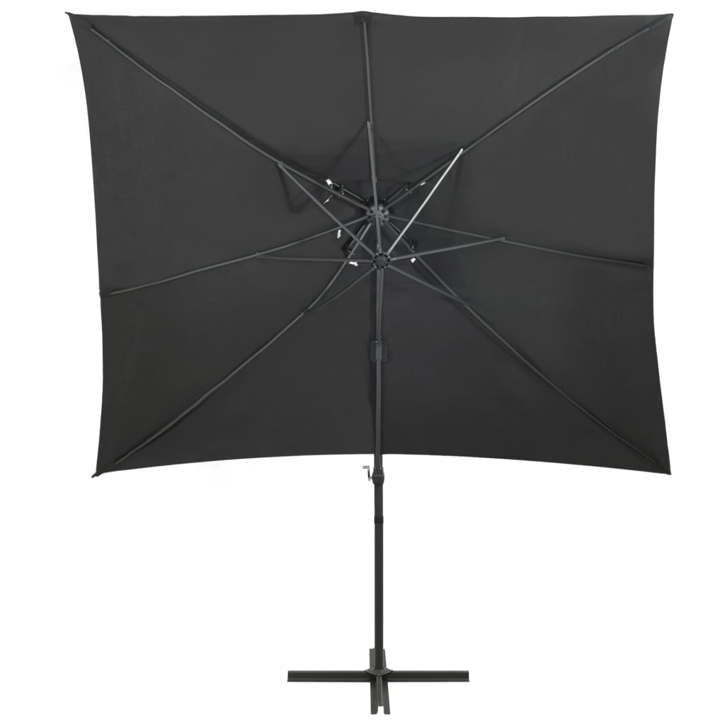 Lando-Umbrelă suspendată cu înveliș dublu, antracit, 250x250 cm- mobila