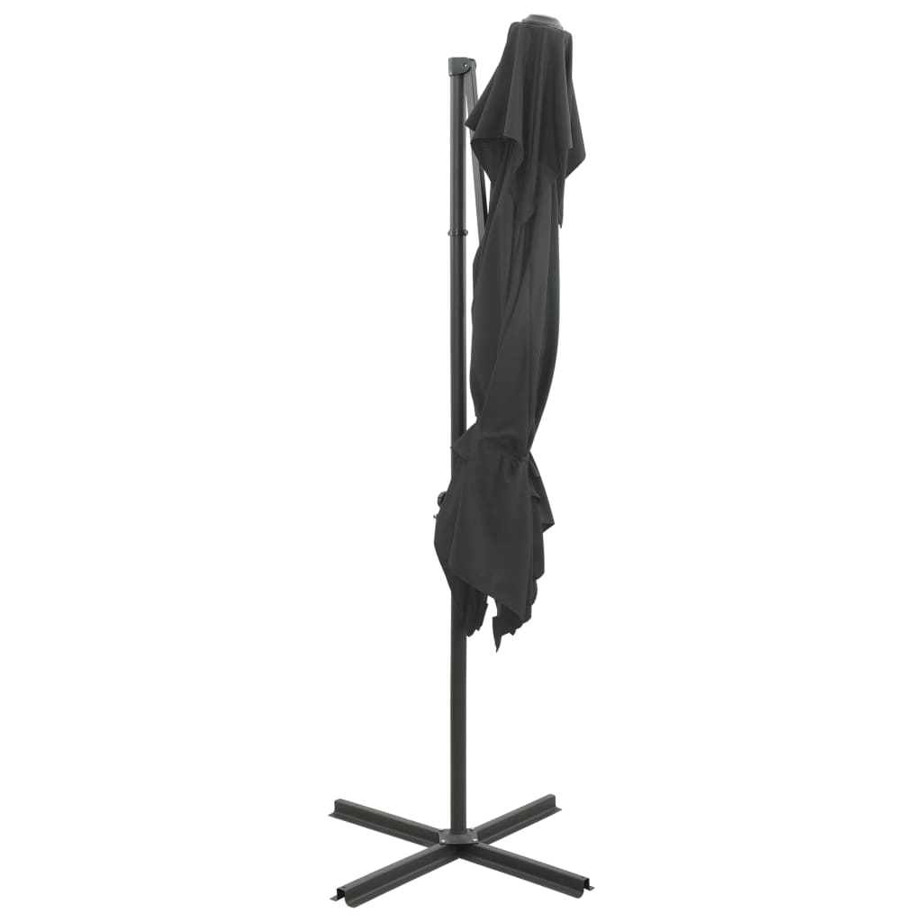 Lando-Umbrelă suspendată cu înveliș dublu, antracit, 250x250 cm- mobila