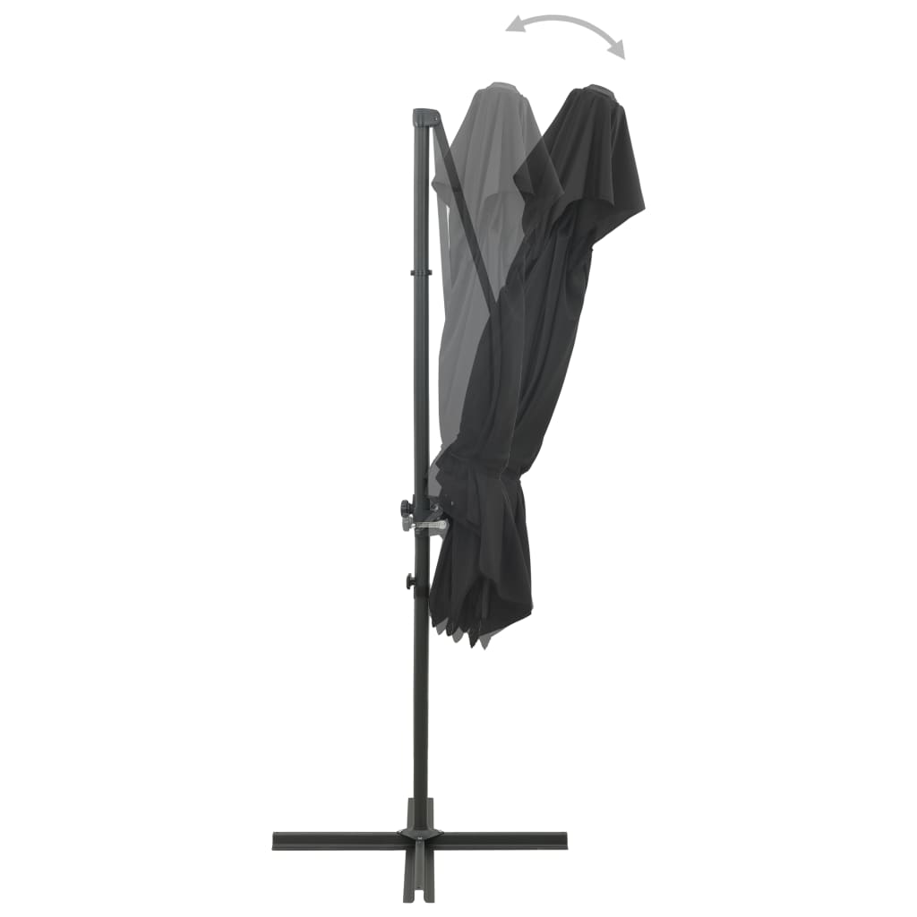 Lando-Umbrelă suspendată cu înveliș dublu, antracit, 250x250 cm- mobila