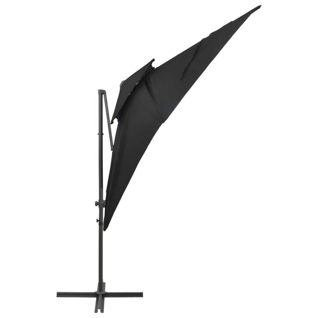 Umbrelă suspendată cu înveliș dublu, negru, 250x250 cm Lando - Lando