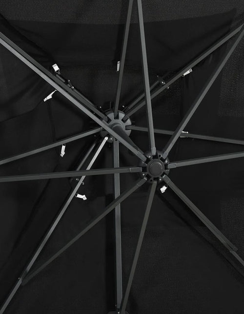 Încărcați imaginea în vizualizatorul Galerie, Umbrelă suspendată cu înveliș dublu, negru, 250x250 cm Lando - Lando
