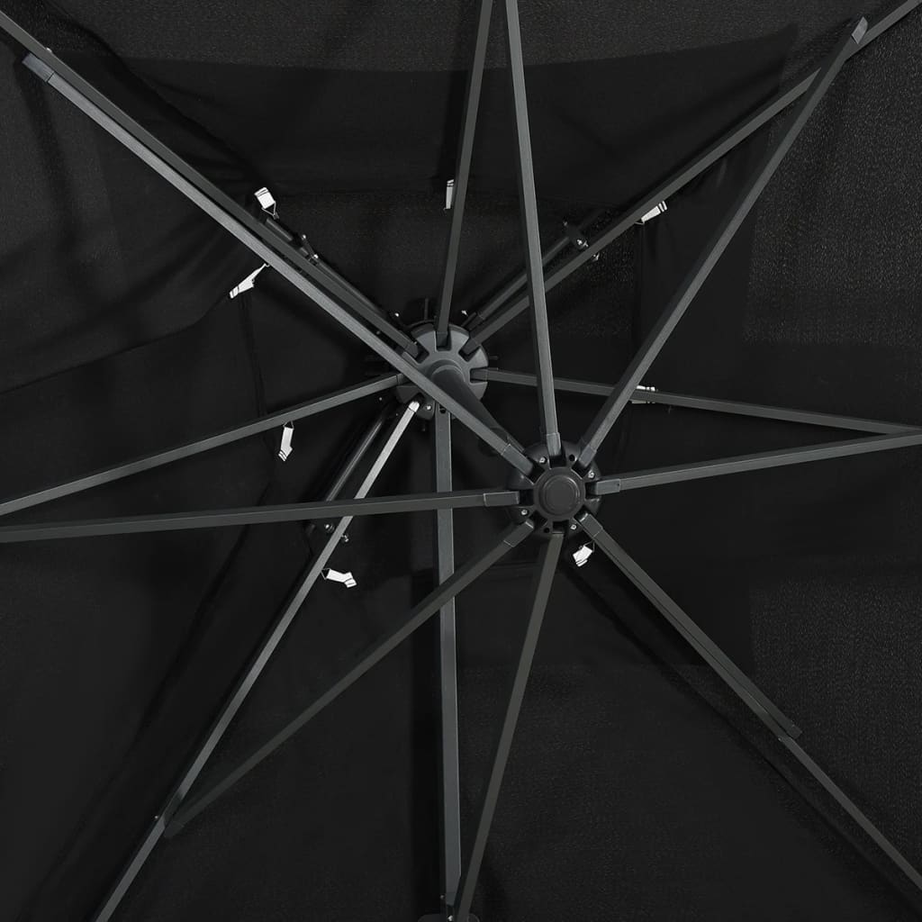 Umbrelă suspendată cu înveliș dublu, negru, 250x250 cm Lando - Lando