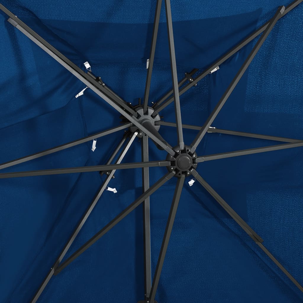 Umbrelă suspendată cu înveliș dublu, albastru azuriu 250x250 cm Lando - Lando