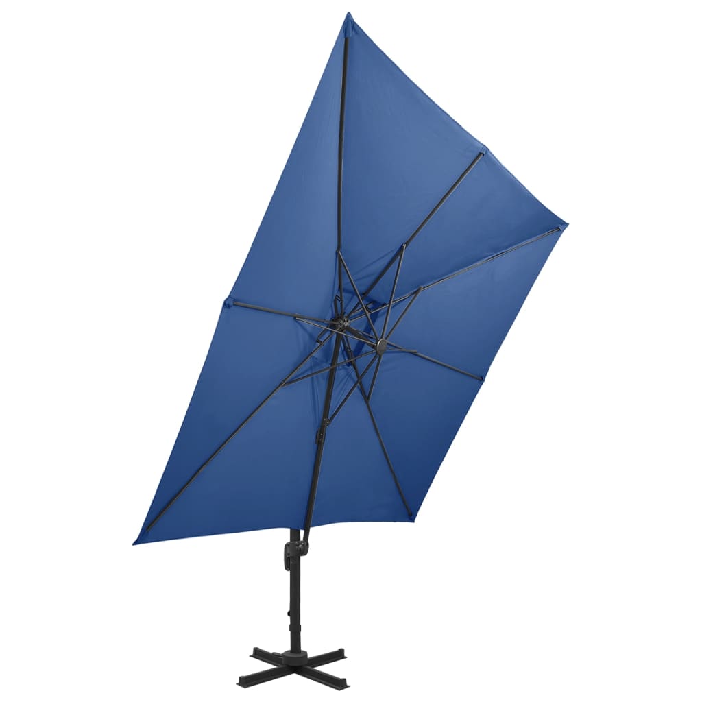Umbrelă suspendată cu înveliș dublu, albastru azuriu, 300x300cm Lando - Lando