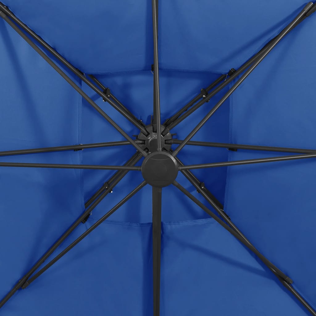 Umbrelă suspendată cu înveliș dublu, albastru azuriu, 300x300cm Lando - Lando