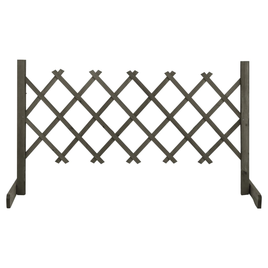 Gard cu zăbrele de grădină, gri, 120x60 cm, lemn masiv de brad - Lando