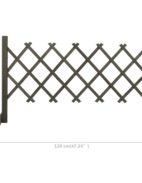 Încărcați imaginea în vizualizatorul Galerie, Gard cu zăbrele de grădină, gri, 120x60 cm, lemn masiv de brad - Lando
