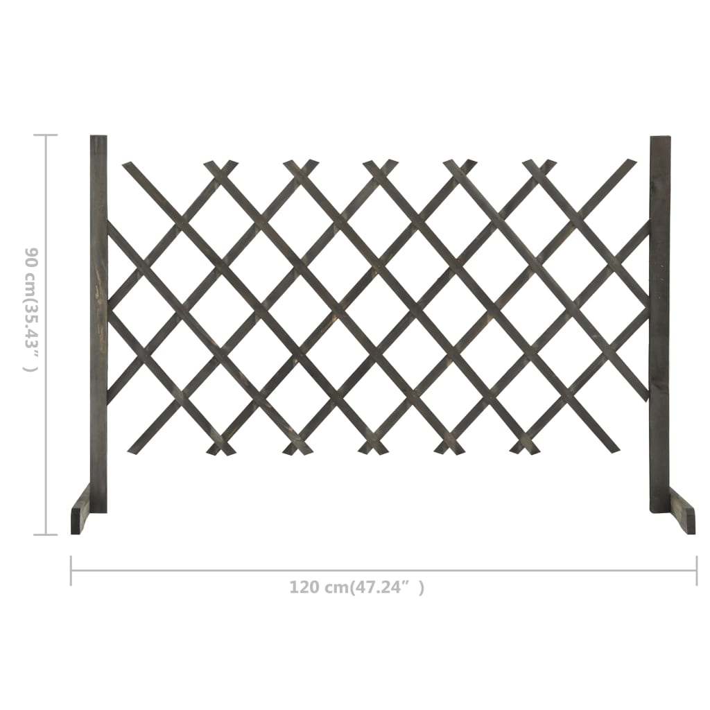 Gard cu zăbrele de grădină, gri, 120x90 cm, lemn masiv de brad. Lando - Lando