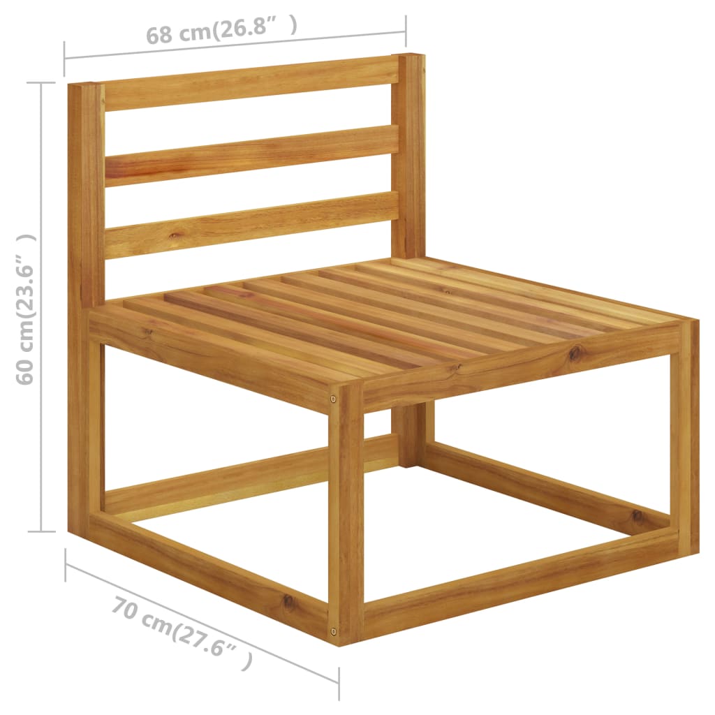 Set mobilier de grădină cu perne 5 piese crem lemn masiv acacia - Lando